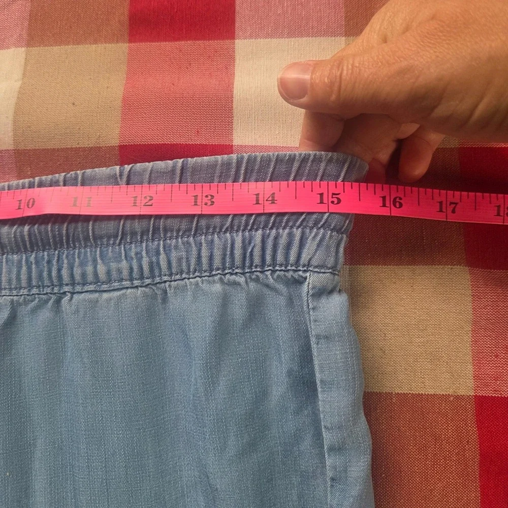 Indigo Rein XS Light Wash Chambray Cargo Jogger Pants Boho Soft Utility Lounge